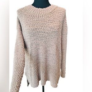 Reborn J Oversized Tan Crew Neck Popcorn Knit  Sweater Size Small